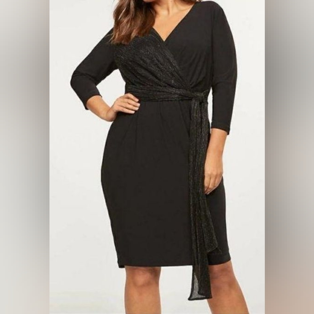 Lane Bryant Spliced Shimmer Black Dress